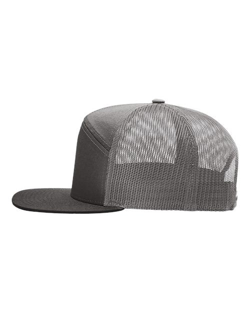 Richardson 168 7-Panel Trucker Cap - Charcoal Flat Bil