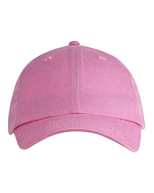 Big Accessories BX001Y Pink Youth Classic Brushed Twill Cap