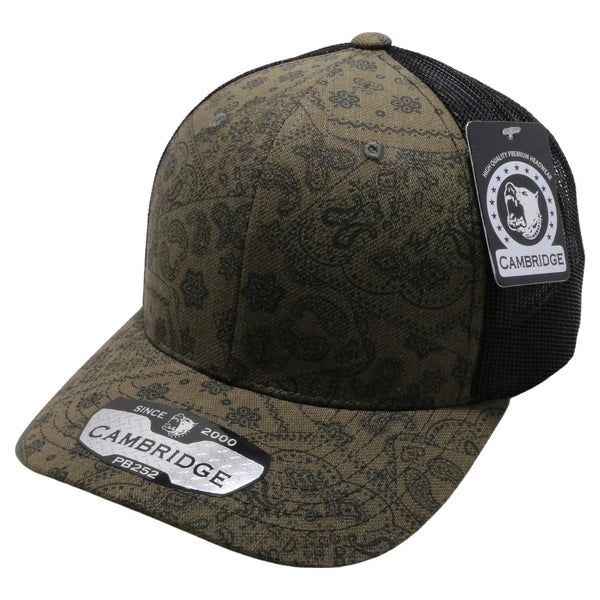 PitBull Camb PB252 Paisley Olive Mesh Trucker