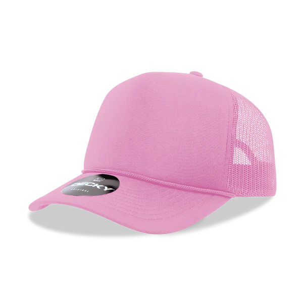 Decky 6025 Mid Profile, 5 Panel Foam Trucker Hat Pink