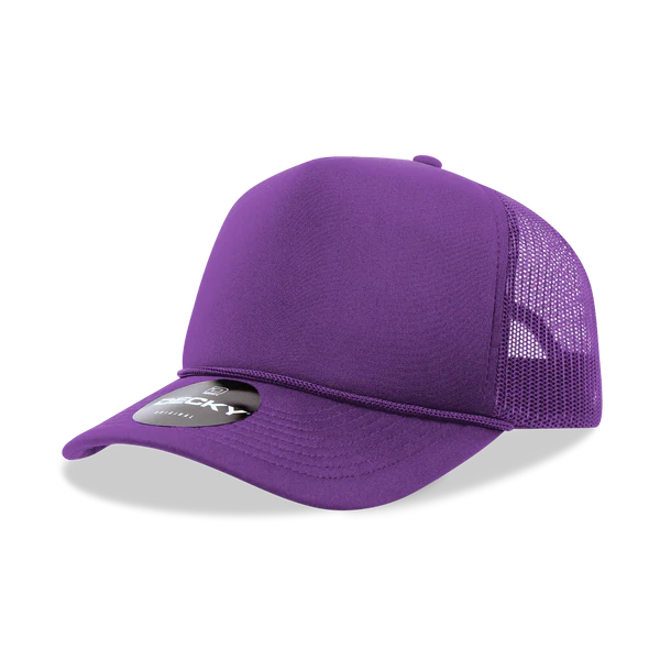 Decky 6025 Mid Profile, 5 Panel Foam Trucker Hat Purple