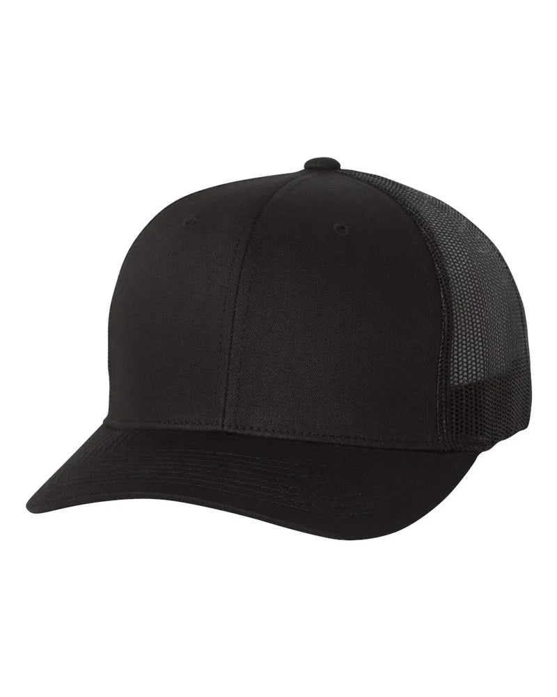 YP 6606 6-Panel Retro Trucker Black