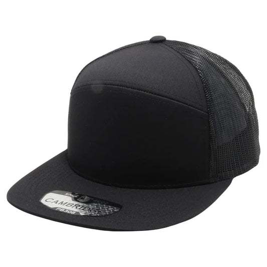 Pitbull Cambridge PB308 7 Panel Camper Hat Black/Black