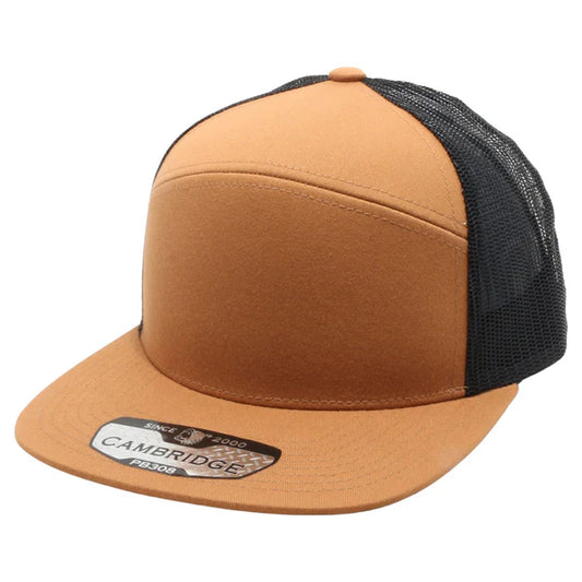 Pitbull Cambridge PB308 7 Panel Camper Hat Camel/Black