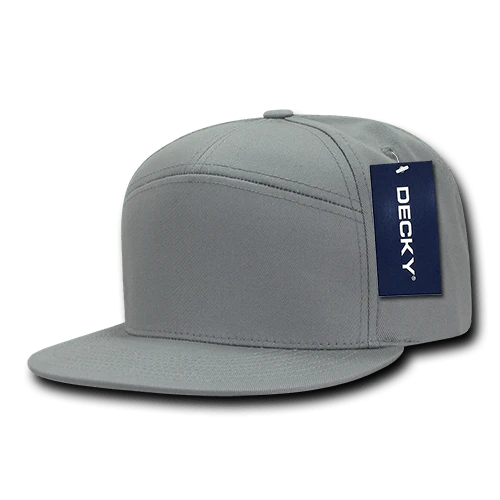 Decky 1098 7 Panel Flat Bill Hat GRAY