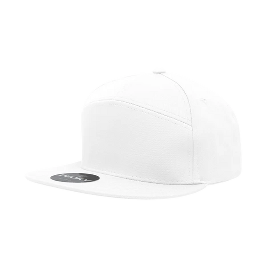 Decky 1098 7 Panel Flat Bill Hat White