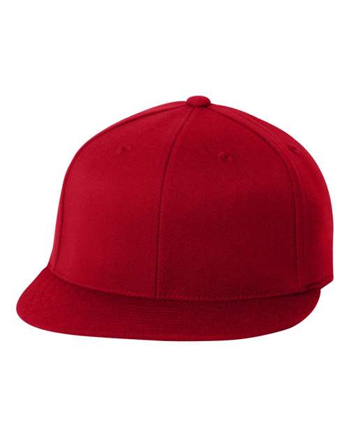 Flexfit 210 Fitted RED Flat Bill 7 1/4 - 7 5/8