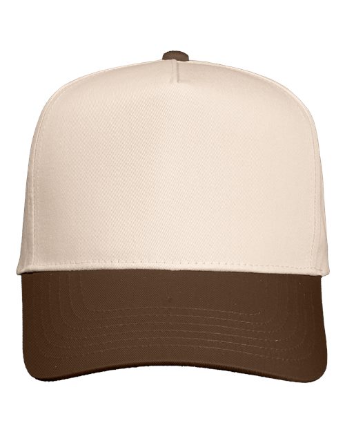 ValuCap Five Panel Twill Natural Brown
