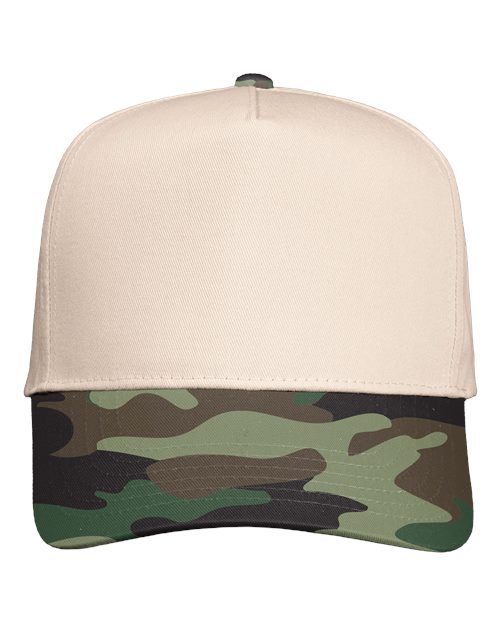 ValuCap Five Panel Twill Natural Camo