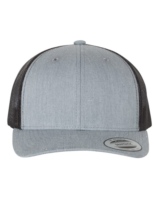 YP 6606 6-Panel Retro Trucker Heather Gray/Black