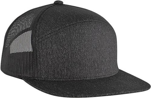 Pacific Headwear Black 6-Panel Arch Trucker Snapback Cap
