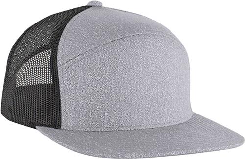 Pacific Headwear Gray/black 6-Panel Arch Trucker Snapback Cap